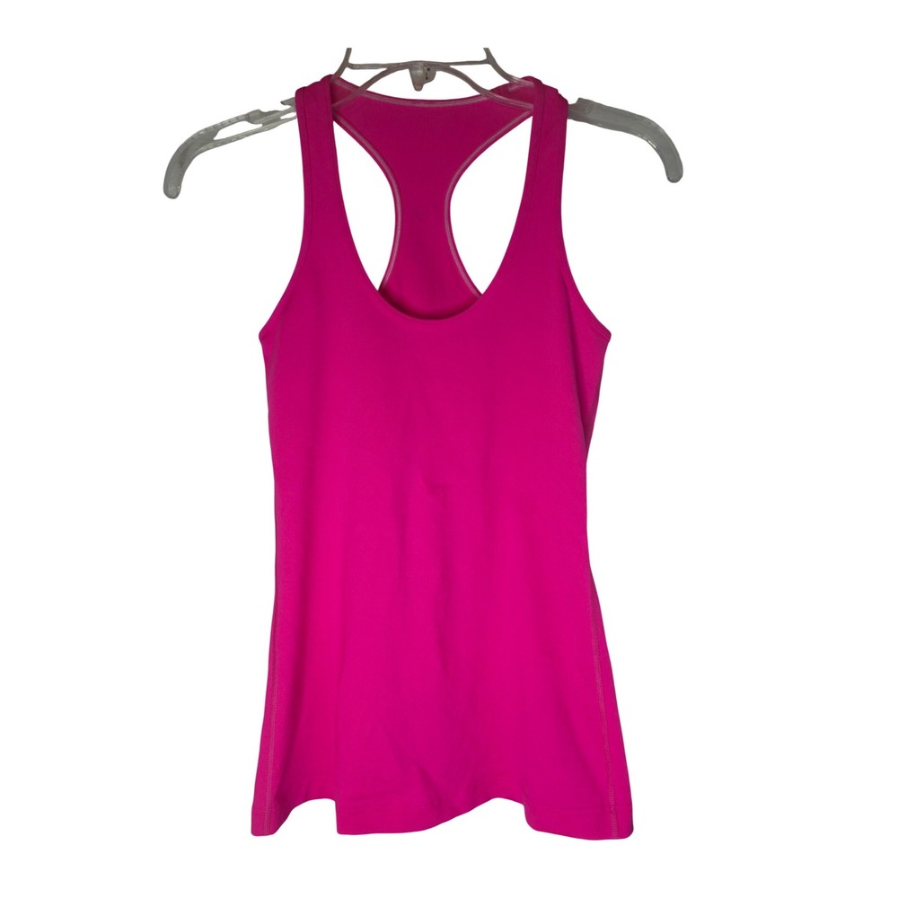 Lululemon Cool Racerback Tank Top Hot Pink Slim Fit Luon Yoga Athletic Women, S